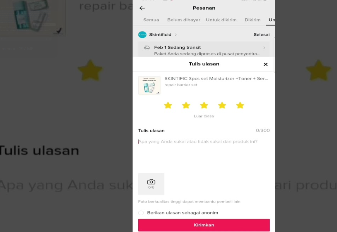 Cara Menghapus Ulasan di Tiktok Shop